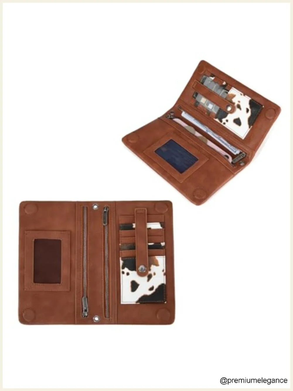 Wristlet Wallet RFID Blocking Bifold Clutch Crossbody with Strap